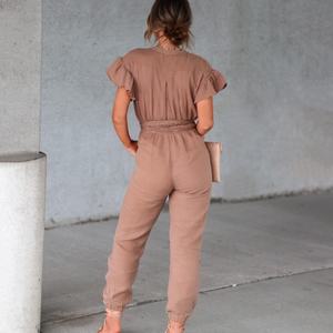 Nuevo Mono de Algodón Estilo Casual para Mujer, Mono con Mangas con Volantes y Botones - Product Image 2