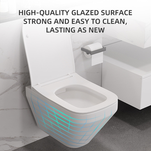 <span class=keywords><strong>WC</strong></span> <span class=keywords><strong>suspendu</strong></span> en céramique noire de luxe <span class=keywords><strong>pour</strong></span> hôtel et maison, à fixation murale - Product Image 5