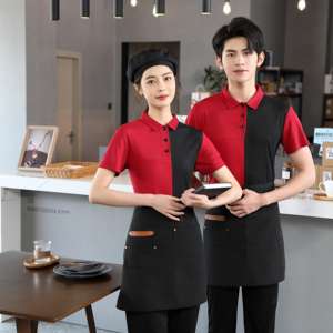 Uniforme de Camarero para Hotel y Restaurante, Diseño Nuevo de Verano 2024, Logotipo Personalizado, Unisex, Bordado, Poliéster/Algodón, Parte Superior + Pantalones - Product Image 3