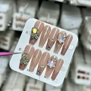 Hecho a mano acrílico francés ataúd elegante <span class=keywords><strong>uñas</strong></span> postizas <span class=keywords><strong>uñas</strong></span> artificiales <span class=keywords><strong>diseño</strong></span> a presión hecho a mano suministro de <span class=keywords><strong>uñas</strong></span> a presión - Product Image 3