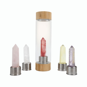 Amazons usine Elixir pierre précieuse guérison tomate odo kawai <span class=keywords><strong>gourde</strong></span> enfant 2022 Rose Quartz puce pierre tombée cristal bouteille d'eau - Product Image 1