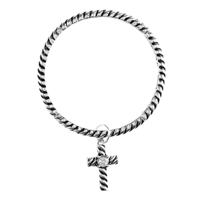 Ciondolo e ciondolo alla moda con bracciale elasticizzato grande croce/CZ