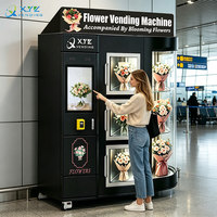 Máquina Expendedora de Ramos Florales Refrigerada y Giratoria con 16 Compartimentos, Monitoreo Remoto y Diseño Personalizado XYZ, con Lector de Tarjetas
