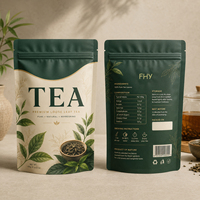 Sachets personnalisés imprimés à fermeture éclair pour emballage de thé, qualité alimentaire, haute barrière, résistants à l'humidité, pour café et snacks