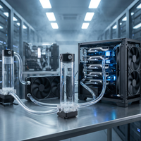 OCOCOO P67D – Ensemble pompe-réservoir cylindrique en acrylique pour système de refroidissement liquide de serveurs IA, GPU, équipements laser médicaux et clusters