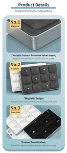 Stackable kim loại cạnh đồ trang sức hiển thị đứng đặt khay vòng. Tự làm kết hợp đồ trang sức sang trọng hiển thị đứng - Product Image 5