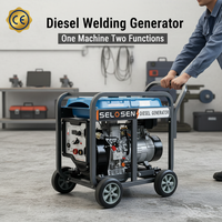 Générateur diesel portable SELOSEN 6KW 5.5KW avec machine à souder 5000W 300A 5KW 195F, démarrage électrique, AVR, générateur soudeur