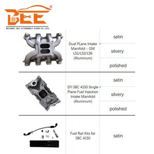 Colector de admisión de doble plano pulido plateado satinado de aluminio de alta calidad para GM LS1 <span class=keywords><strong>LS2</strong></span> LS6 - Product Image 4