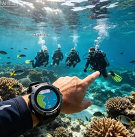 Montre GPS GRAMIN Descent Mk3i, Enregistrement de Route, Navigation Hors Ligne, Suivi de Trajectoire Sous-Marine, Montre Intelligente de Plongée