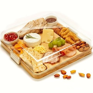 Tabla de Cortar de Madera Yu Cheng con 5 Compartimentos, Bandeja de Madera Sólida para Aperitivos, Tabla Multiusos para Quesos de Cocina - Product Image 5
