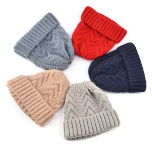 Bonnet tricoté personnalisé unisexe, vente en gros, casquette d'hiver en laine mérinos, bonnet en cachemire