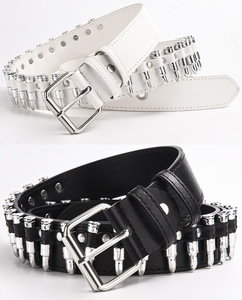 Sabuk peluru barat PU pasar Euro dan Amerika dengan gesper besi untuk gaya koboi mode Punk Rock Y2K - Product Image 2