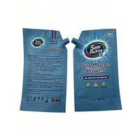 Sachet Doypack à bec verseur personnalisé en PLA recyclé, sans plastique, pour recharge de lessive liquide et savon liquide, 35ml, 480ml, 1.1L