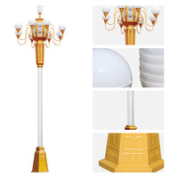 Lampadaire LED carré extérieur personnalisé, étanche, pour jardin, alimentation CA, indice IP65, panneau solaire, détecteur de mouvement, télécommande