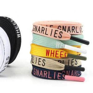 Custom Printed Coated Flat Drawstring Cord 12mm Diameter Cotton with Zinc Alloy Tips for Bags & Garment - Product Image 1