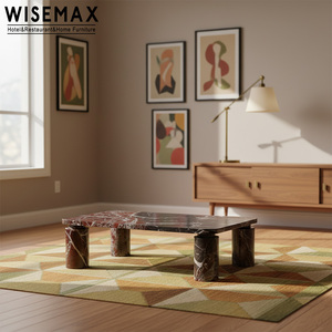 MUEBLES WISEMAX Mesa de Centro de Lujo para Sala de Estar, Estilo Moderno, Mesa de Café de Mármol Natural para Hotel, Villa, Cafetería, Hogar - Product Image 1
