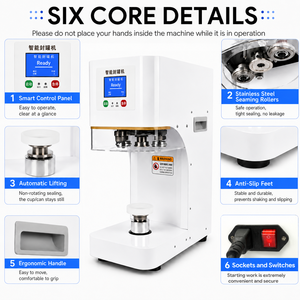 Intelligent Stainless Steel Can Sealing Machine Automatic Cup <b>Film</b> Sealer High-Frequency Sealing Equipment for Bottles Paper - Product Image 3