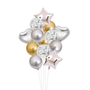Globo de oro rosa, estrella, decoraciones para fiesta de feliz cumpleaños, juego de papel de aluminio en forma de corazón para fiesta - Product Image 5