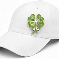 Clip de chapeau magnétique en émail souple ou dur, motif trèfle à quatre feuilles vert porte-bonheur, marqueur de balle de golf pour accessoires de golf