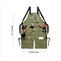 Tablier en toile réglable de 16 oz avec poches multifonctionnelles, durable et écologique pour les charpentiers, les mécaniciens, les jardiniers, les grillades