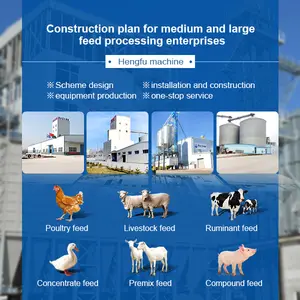 Feed Mill Plant Compound Feed Industry Henan Hengfu Design 3-5 Ton Medium Feed Mill Plant For Making Cattle Cow Feed