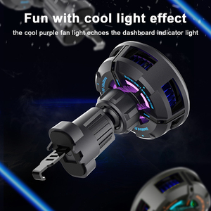 Les acsioires de tlphone RGB quạt làm mát xe hơi di động Air Vent Bracket không dây sạc điện thoại chủ soporte Para celular tự động - Product Image 3