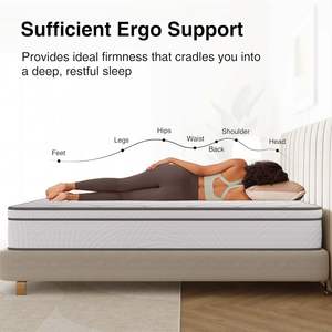 Euro Pillow Top Alta calidad 10 pulgadas King Innerspring Hybrid Gel Memory Foam Modern Pocket Spring - Product Image 2