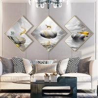 Cadre mural moderne en métal pour chambre d'hôtel, peintures en aluminium, art mural de luxe, décoration de maison pour salon