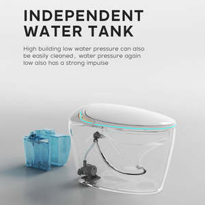 Sanitaire intelligent <span class=keywords><strong>WC</strong></span> <span class=keywords><strong>WC</strong></span> en forme d'oeuf Placard à eau Salle de bain Céramique Siège automatique monté au sol Cuvette de toilette électrique intelligente - Product Image 6