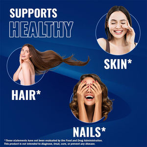 Solilan OEM 10000 Mcg Vitamina <span class=keywords><strong>H</strong></span> 365 Compresse Cheratina Acido Ialuronico Biotina Pura per Crescita di Capelli, Pelle e Unghie per Adulti - Product Image 2