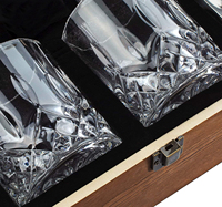 Joli coffret cadeau en bois de pin personnalisé pour les affaires, y compris des glaçons Whisky Rocks Stones Whisky Glass