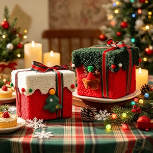 Offre Spéciale : Coffret Cadeau de Noël en Peluche – Adorables Ornements en Feutre avec Nœuds Décoratifs, Tissu Doux pour Décoration de Table et Maison - Product Image 2