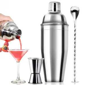 Hot selling stainless steel 700ml shake cup with spoon measuring device shaker