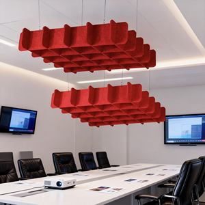 Panneaux acoustiques perforés en fibre de polyester pour <span class=keywords><strong>plafond</strong></span>, insonorisés, sculptés, absorbant le bruit - Product Image 4