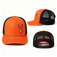 Casquette Trucker en Toile à 6 Panneaux Personnalisée avec Logo Brodé en Relief 3D, Dos en Maille, Visière Courbée, pour Sports de Plein Air, Vente en Gros