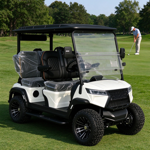 Carro de golf eléctrico de 4 ruedas y 4 pasajeros con batería de litio para villas y propiedades. - Product Image 1
