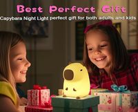 GOLDMORE1 Veilleuse Capybara, lampe de nuit en silicone souple pour animaux spongieux, lampe tactile rechargeable Capybara