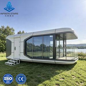 Maison conteneur capsule spatiale préfabriquée, forme carrée respirante, plancher épaissi, système d'air frais, moustiquaire anti-moustiques, étanche - Product Image 1