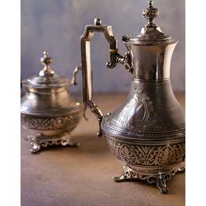 Daniele F. French Silver <b>Metal</b> Tea Set with Elegant <b>Kettle</b> and Pot for Tea Lovers - Product Image 6