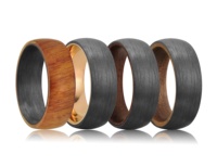 Bague en fibre de carbone noire pour homme