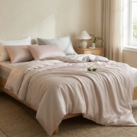 Parure de lit 4 pièces 100 % Lyocell tissé, toucher soie, rafraîchissante, housse de couette respirante, drap et taie d'oreiller pour la maison et l'hôtel