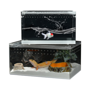 Enceinte empilable pour reptiles Boîte d'élevage en cage pour reptiles en <span class=keywords><strong>plastique</strong></span> acrylique transparent Boîte d'alimentation pour insectes petit reptile pour animaux de compagnie - Product Image 1