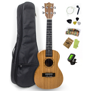 Set de ukelele de 21/23/26 pulgadas, cuerpo mate de madera contrachapada, 4 cuerdas, guitarra para principiantes con estuche y accesorios - Product Image 1