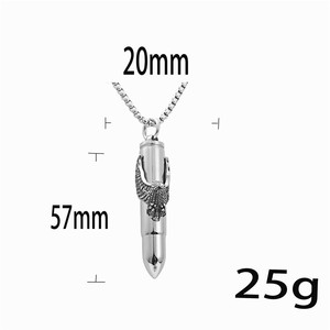 Pendentif Aigle en Acier Inoxydable, Flacon de Parfum en Forme de Balle, Collier pour Homme, Style Punk, Breloque Tendance 2330 - Product Image 2