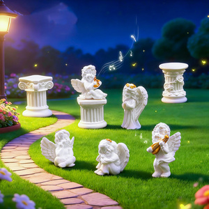 Miniaturas <span class=keywords><strong>de</strong></span> Pilar Romano, Estatua <span class=keywords><strong>de</strong></span> Cupido, Escultura Blanca, Mini Figuras <span class=keywords><strong>de</strong></span> Querubín <span class=keywords><strong>de</strong></span> Resina para Decoración del Hogar, Escritorio, Paisaje, Manualidades - Product Image 1