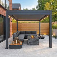 3x3 3x4m Maßgefertigte Motorisierte Aluminium-Gartenpavillons mit Hardtop Wasserdicht LED-Lichtstreifen Direkt ab Werk