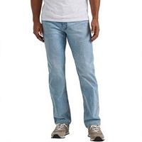 Pantalon Harem Homme Grande Taille en Jean Denim Délavé Taille Mi-Haute Coupe Droite Décontracté Écologique Hip Hop 100% Coton avec Fermeture Éclair