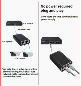 POE 1000Mbps 1 a 2 RJ45 Internet Splitter Adaptador de red RJ45 Convertidor Compatible con Cat 6 Cat 7 Cable al mismo tiempo - Product Image 6