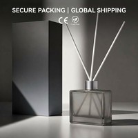 Diffuseur de parfum moderne en verre rectangulaire de 120 ml avec bâtonnets |   Flacon de parfum vide de luxe avec bouchon à vis |   Frost Custom Crack
