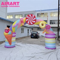 Arche gonflable personnalisée pour gâteaux et bonbons, décoration d'entrée gonflable arc-en-ciel pour événements d'anniversaire et de carnaval